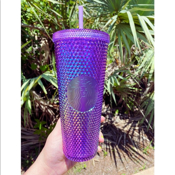 Starbucks Accessories - NEW Starbucks Summer 2022 *Oil Slick* Metallic Purple Studded Venti Cup 💜